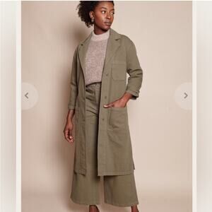 First rite shop coat garmentory green neutral minimalist natural 100% cotton M